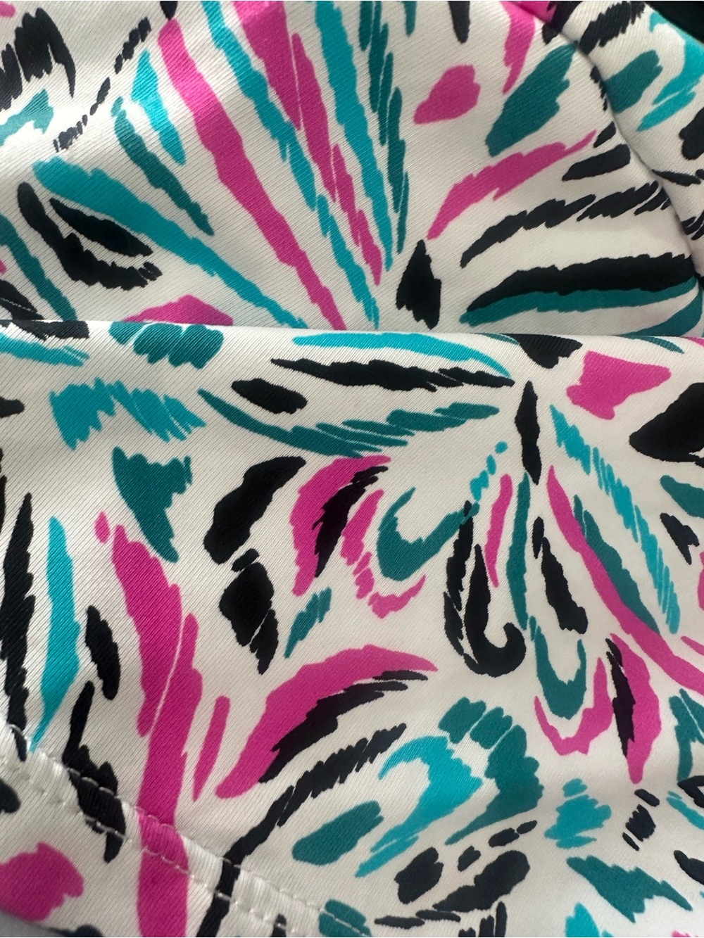 NWT Swim skirt by Leilani size 14 white with hot pink black teal blue - Picture 3 of 5